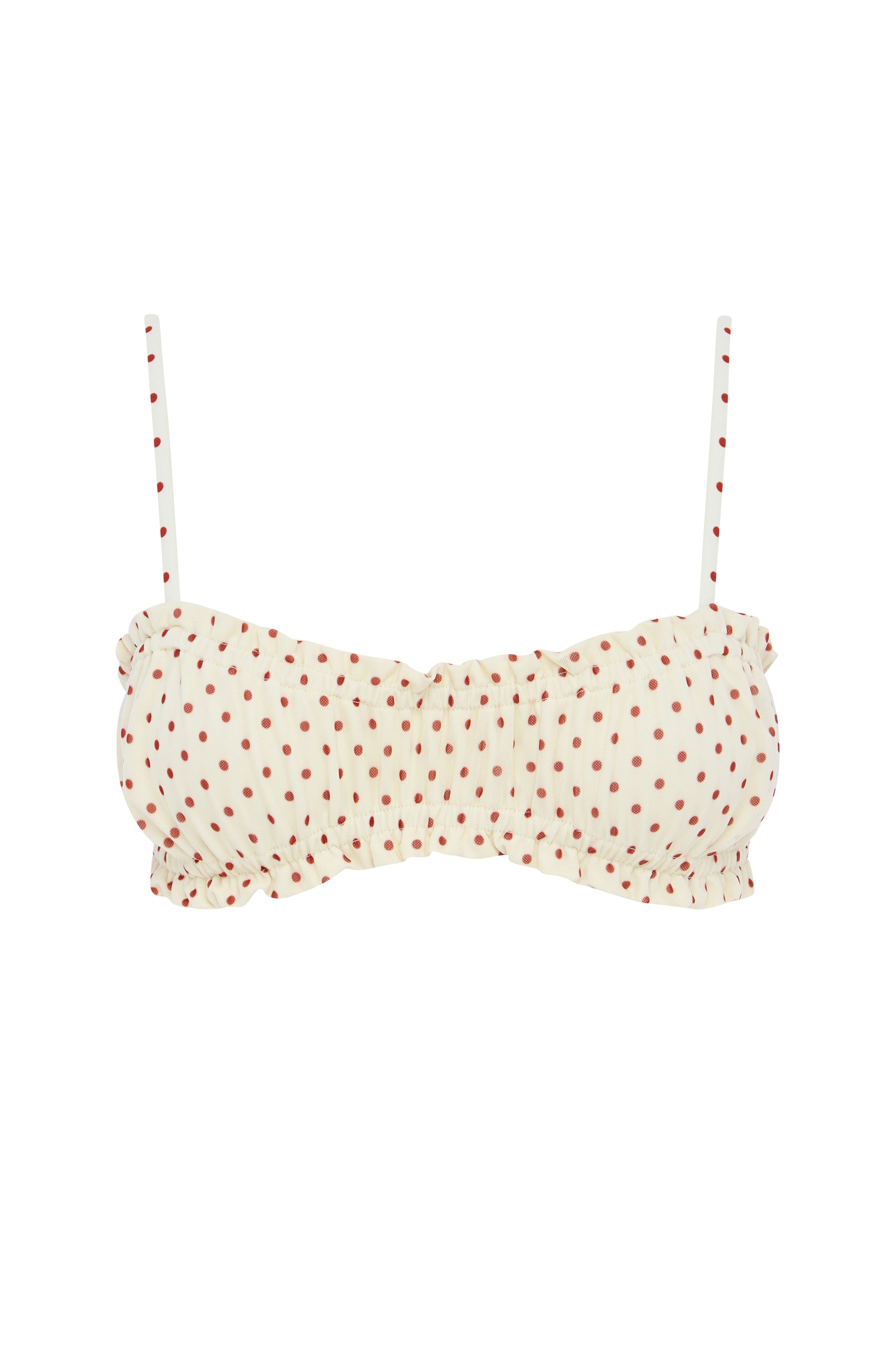 Lottie Bikini Top | Cream Polka Dot
