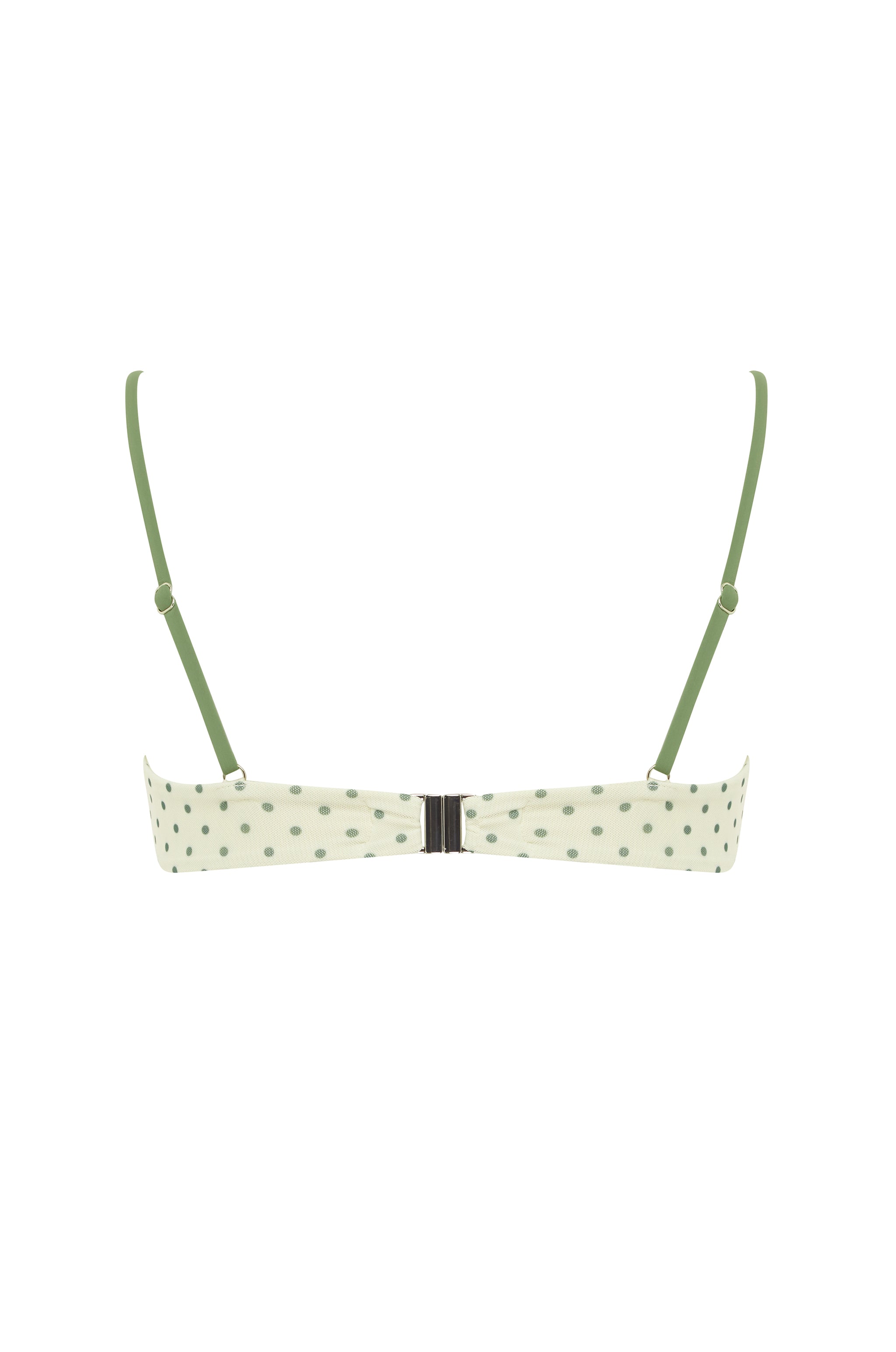 Jeanie Bikini Top | Green Polka Dot