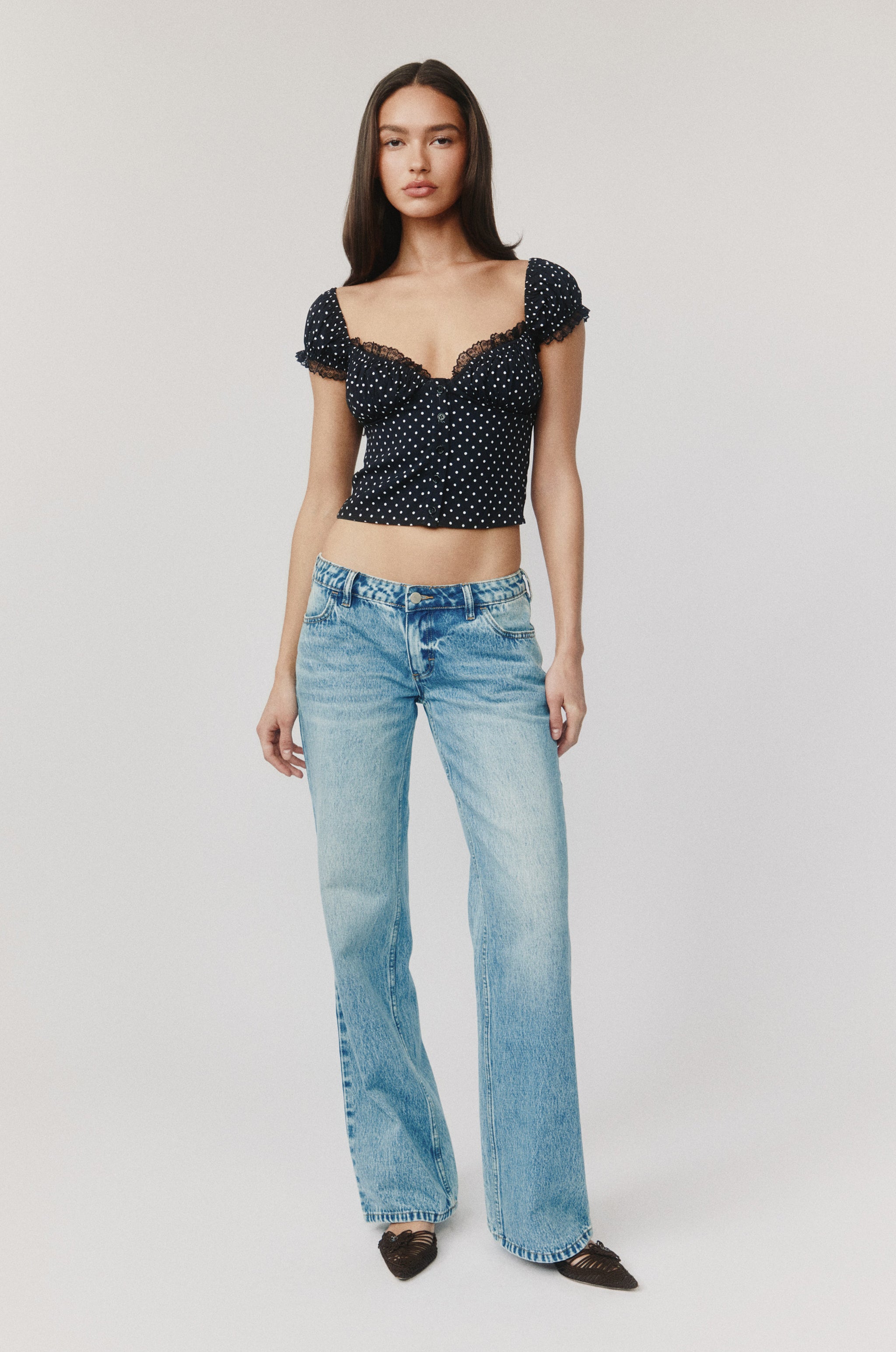 Remi Top | Black Polka Dot