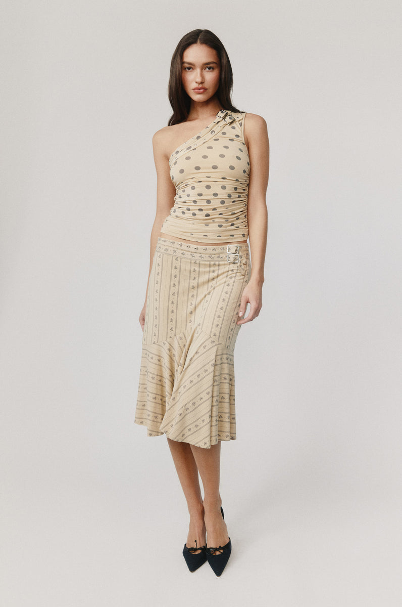 JEAN SOO Sweet Vacation Grey Lace Top & Skirt main image 0