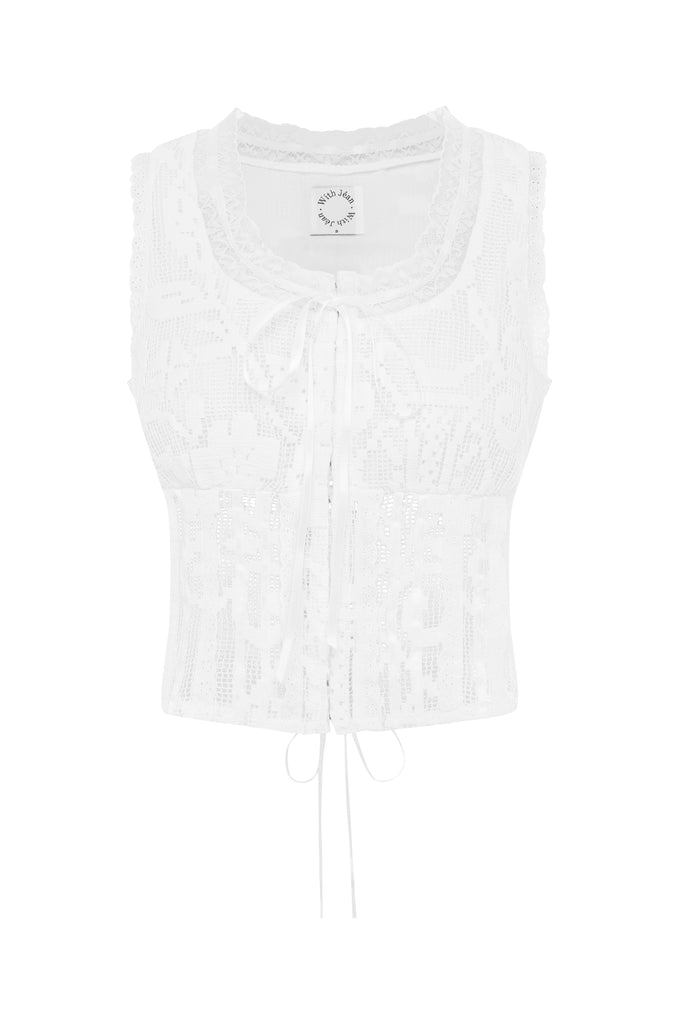 Adeline Top | White Lace