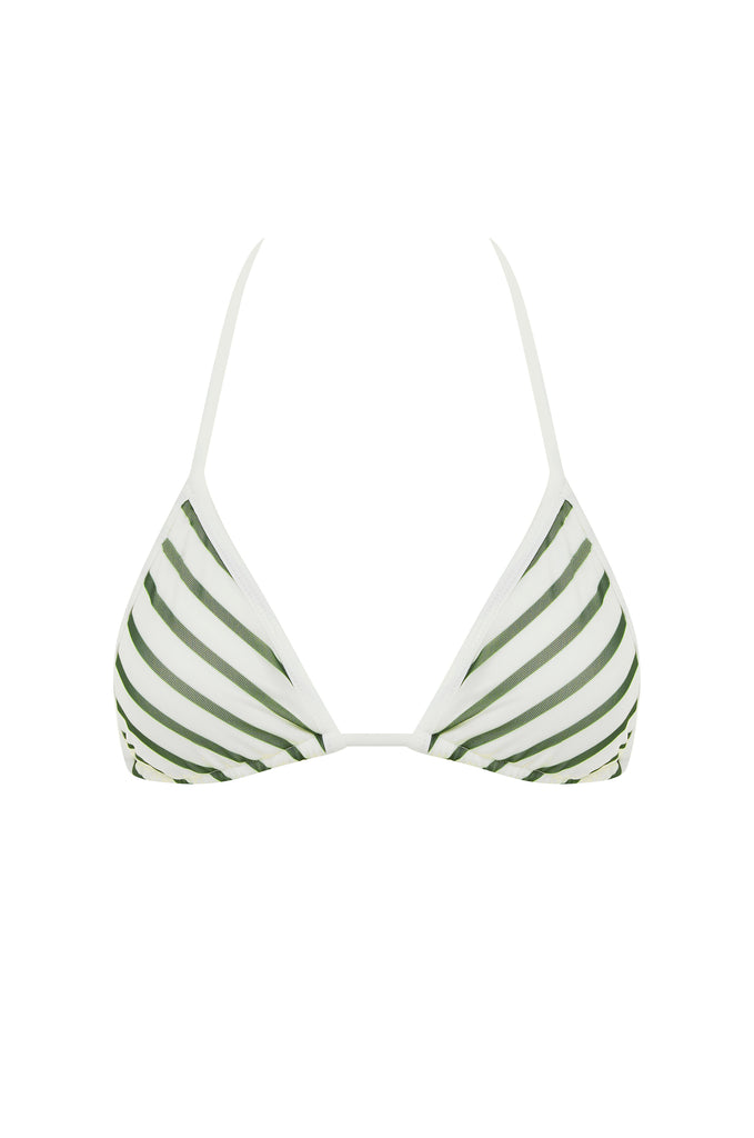 Juni Bikini Top | Green Stripe