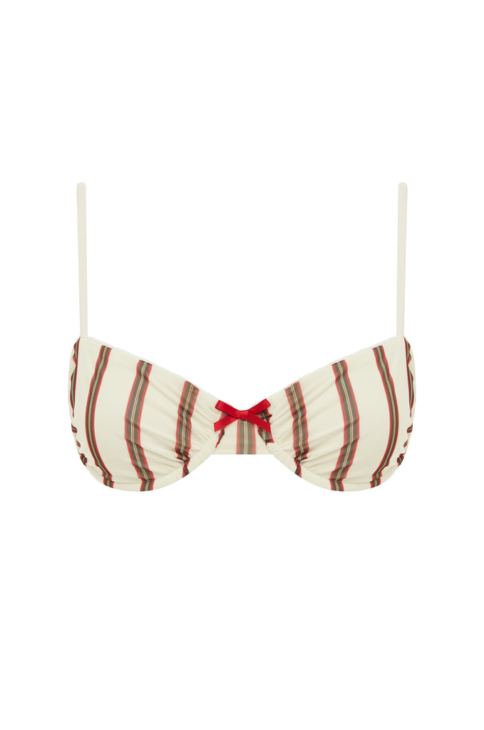 Jeanie Bikini Top | Cream Stripe