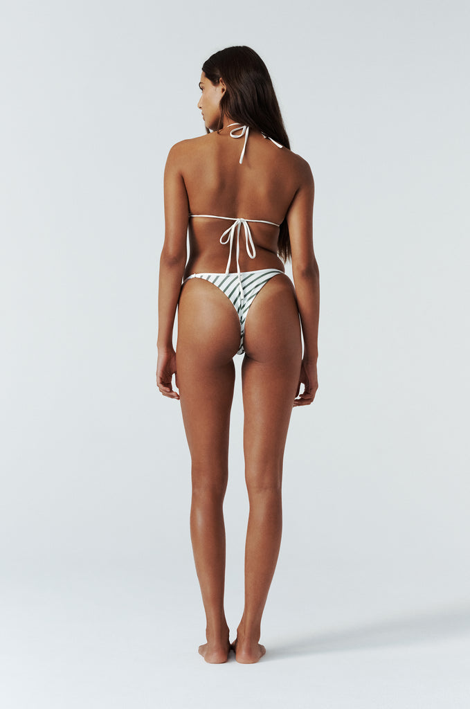 Lola Bikini Bottom | Green Stripe