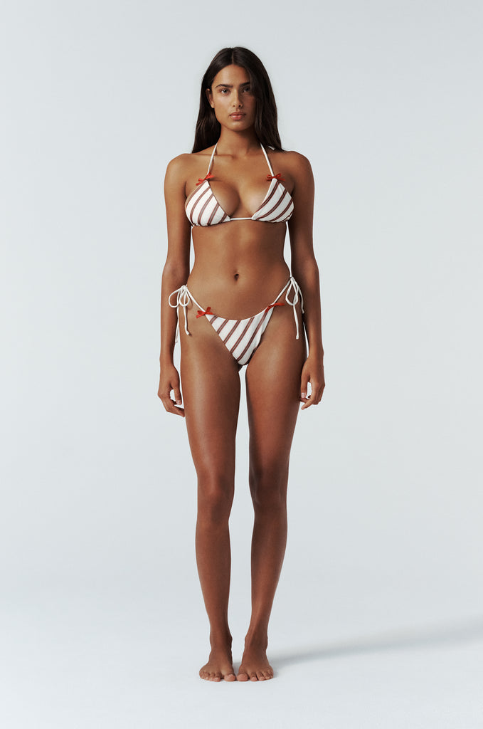 Juni Bikini Top | Cream Stripe