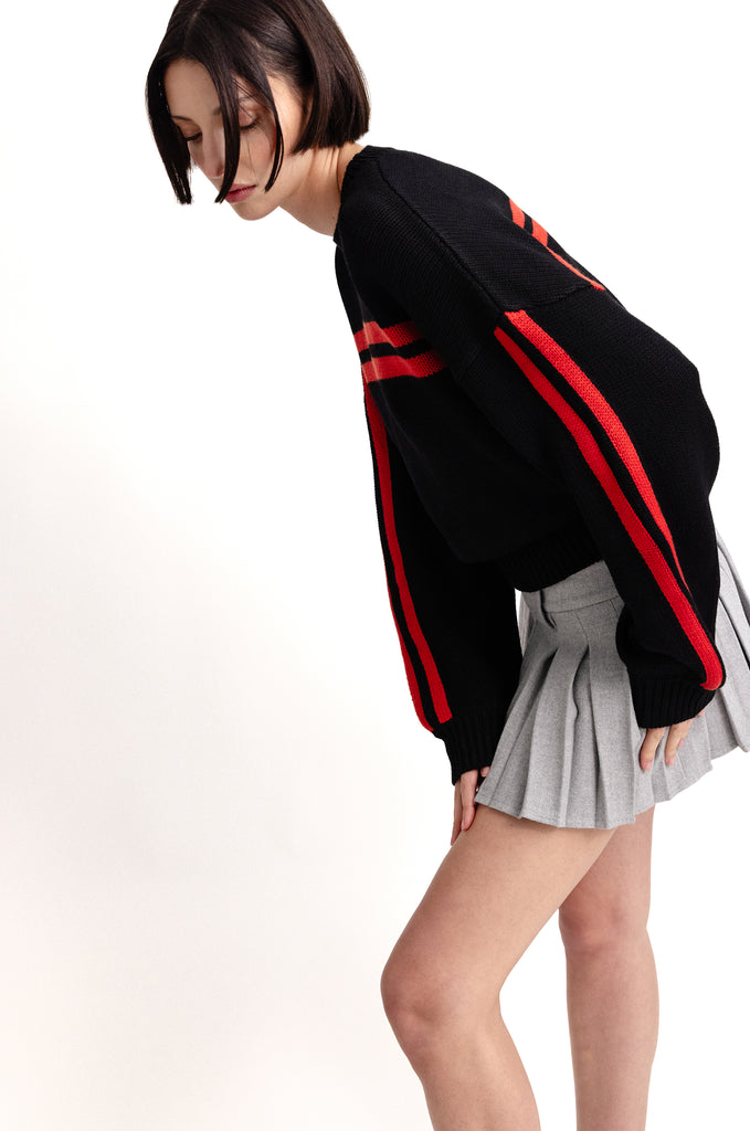 Olivia Sweater | Black / Red