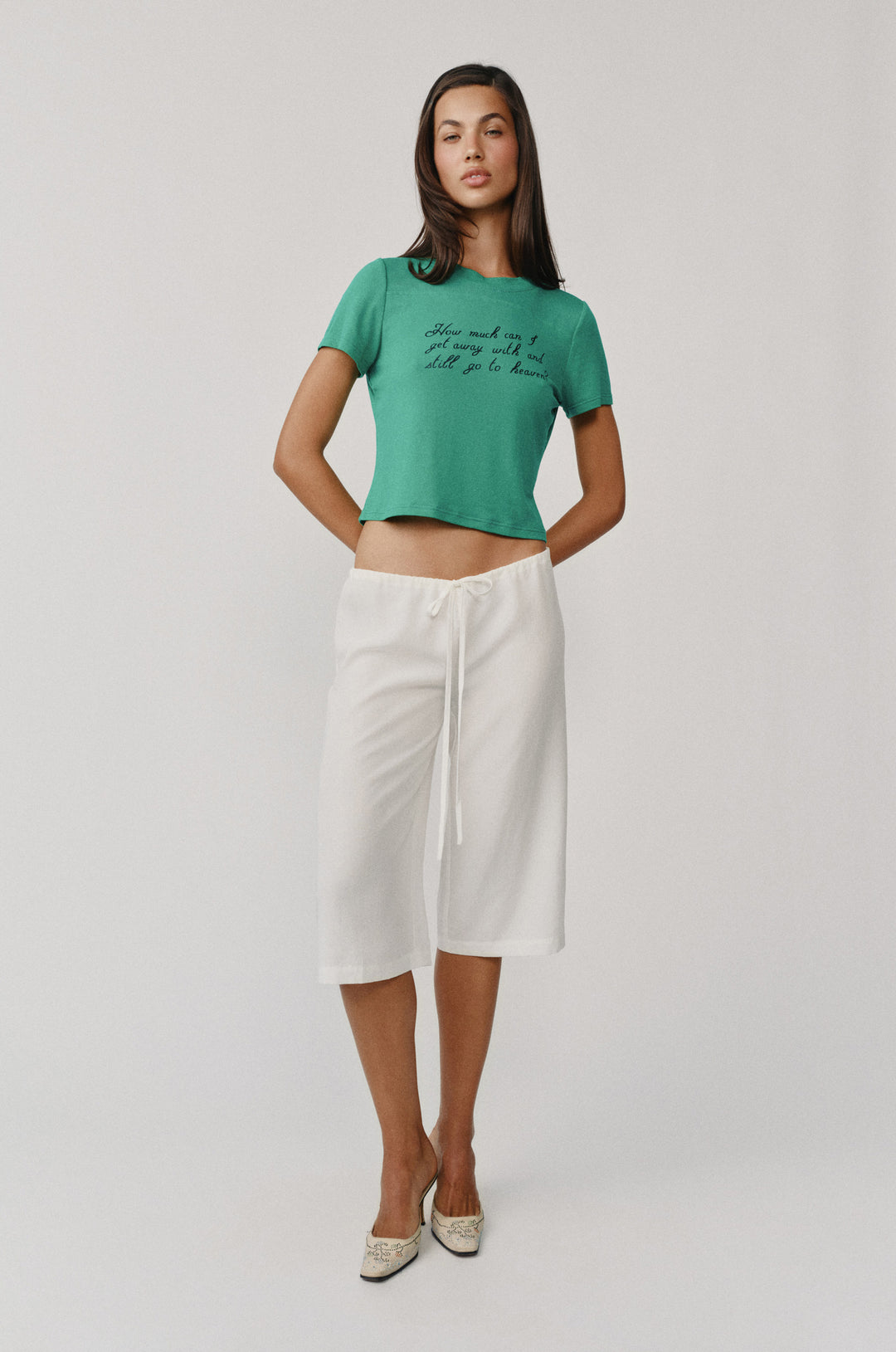 Arden Capri Pant | White