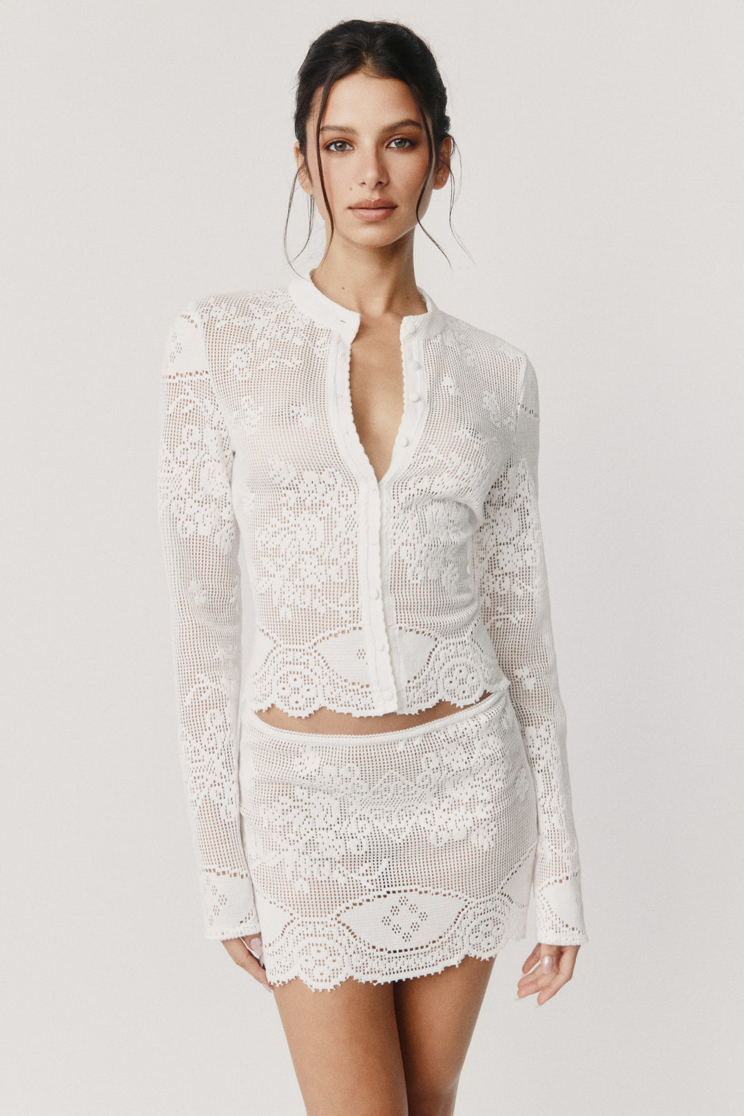 Belinda Top | White Lace