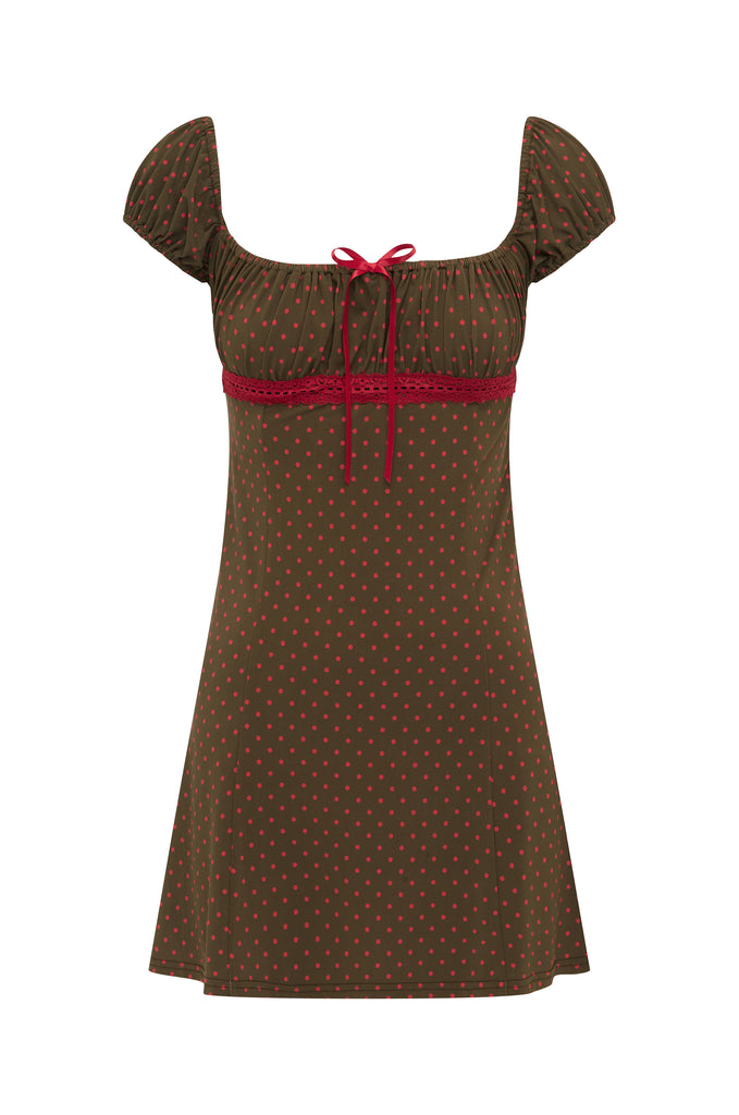 Billie Dress | Brown Polka Dot