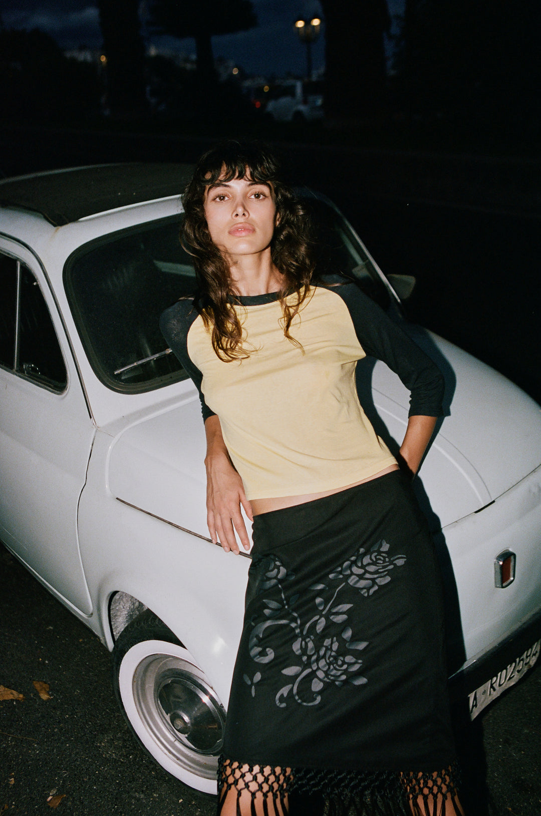 Billie Raglan Tee | Yellow / Midnight Navy alternate product view