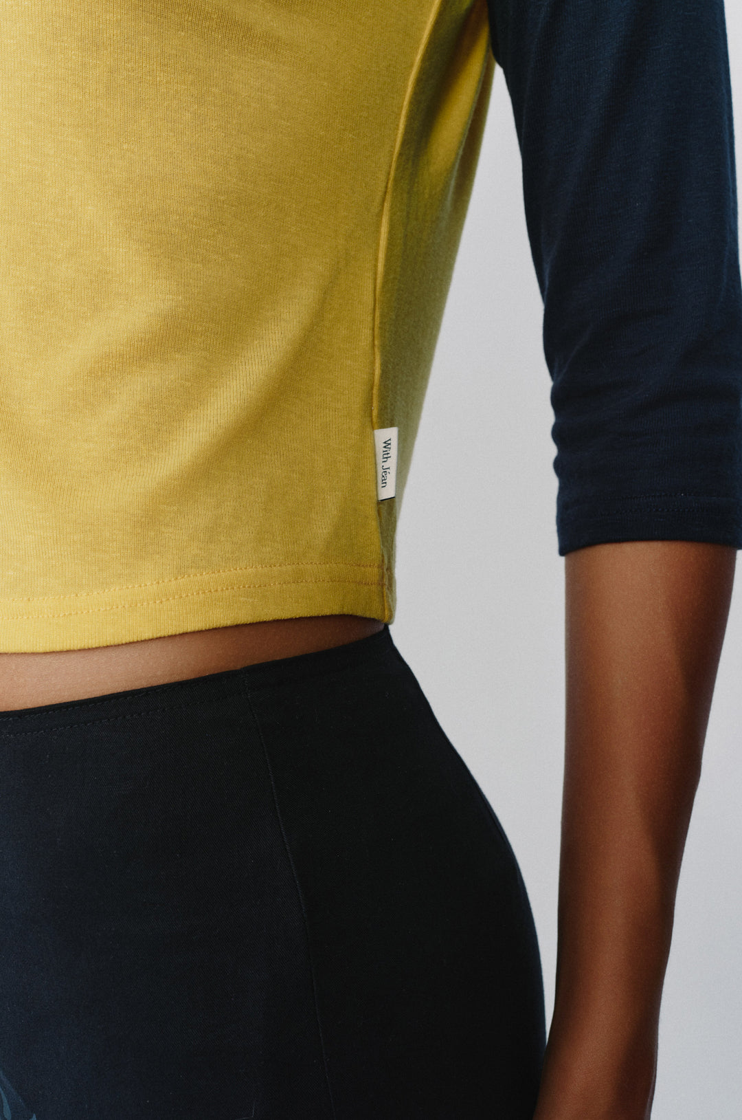 Billie Raglan Tee | Yellow / Midnight Navy alternate product view
