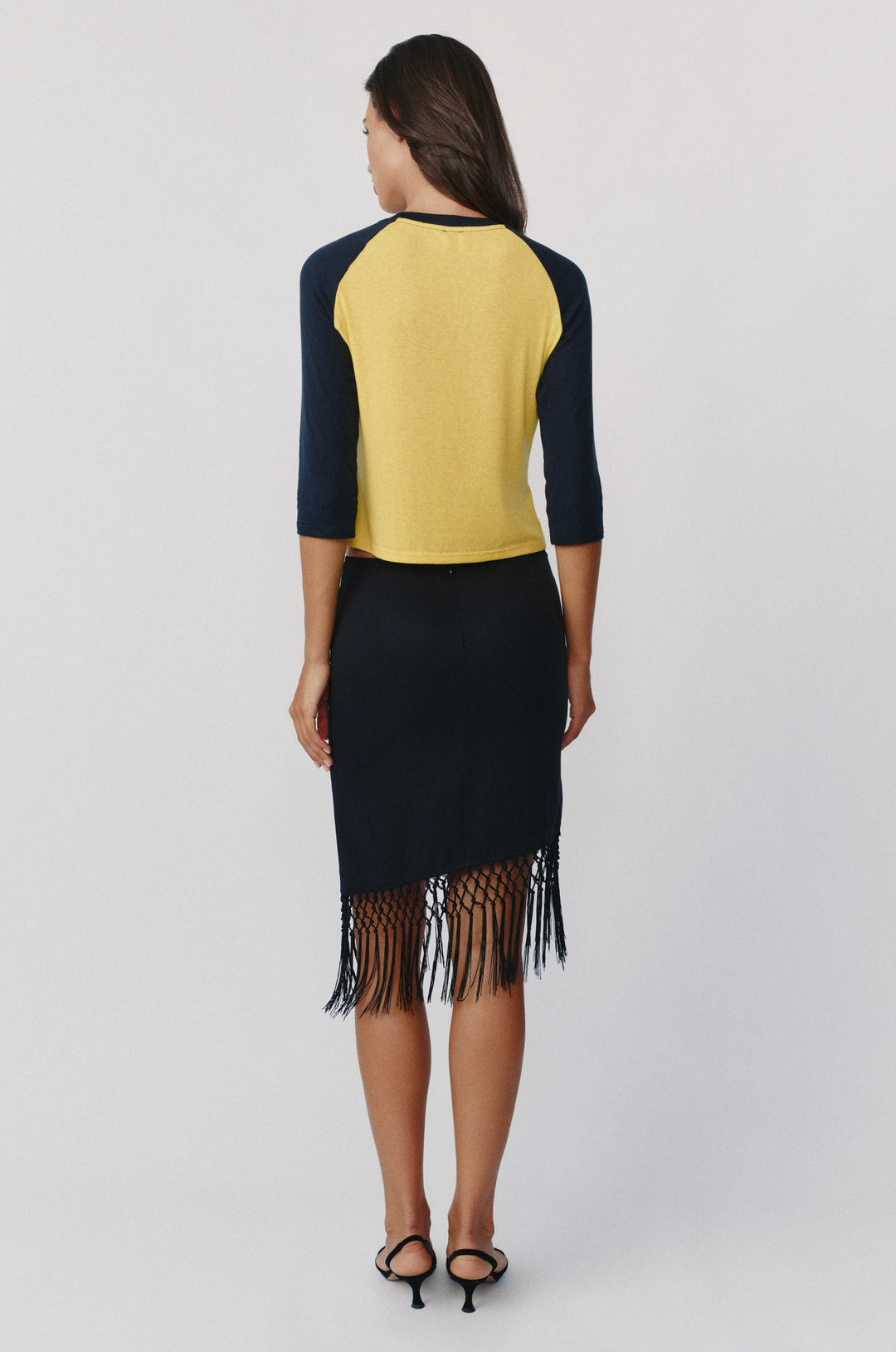 Billie Raglan Tee | Yellow / Midnight Navy alternate product view