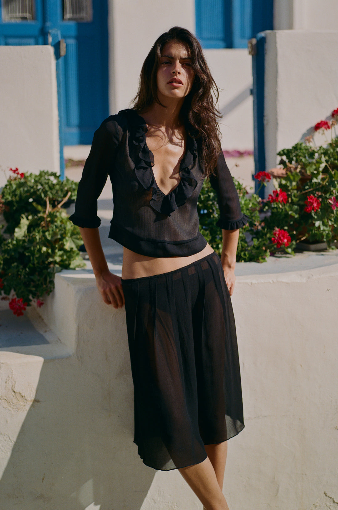 Celia Skirt | Black front view
