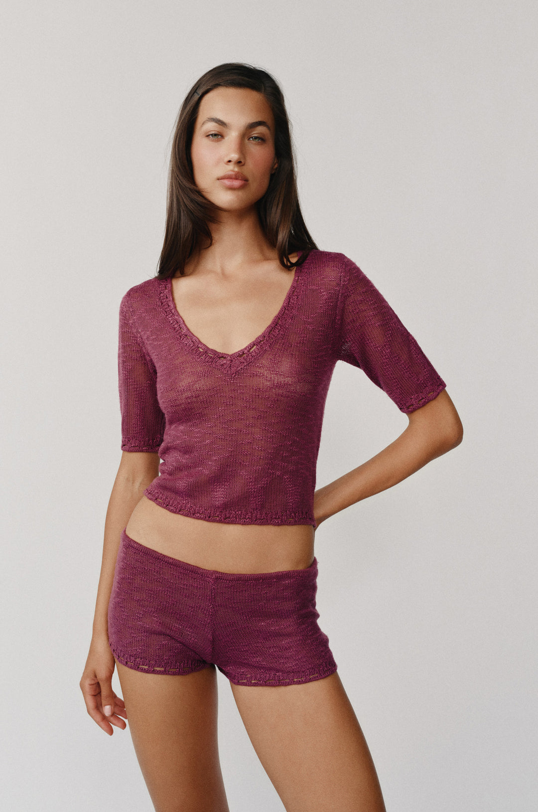 Flora Shorts | Plum