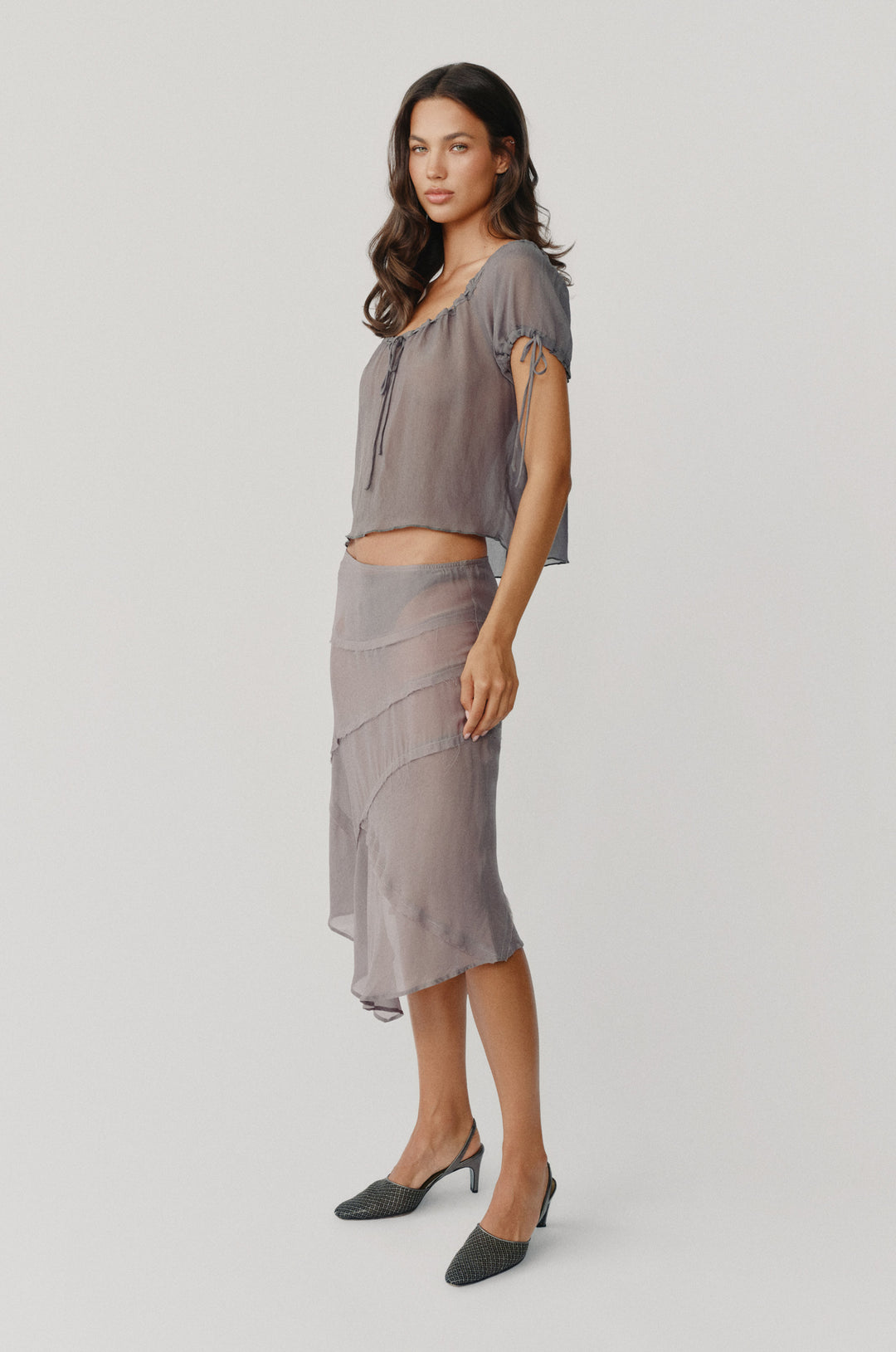 Gia Skirt | Dusty Slate alternate product view