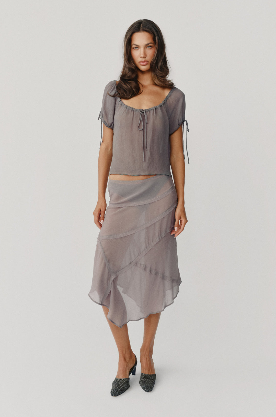 Gia Skirt | Dusty Slate alternate product view