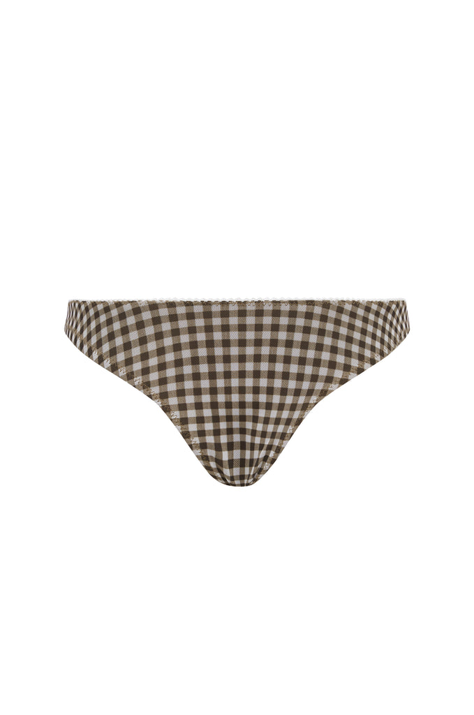 Jeanie Bikini Bottom | Brown Gingham