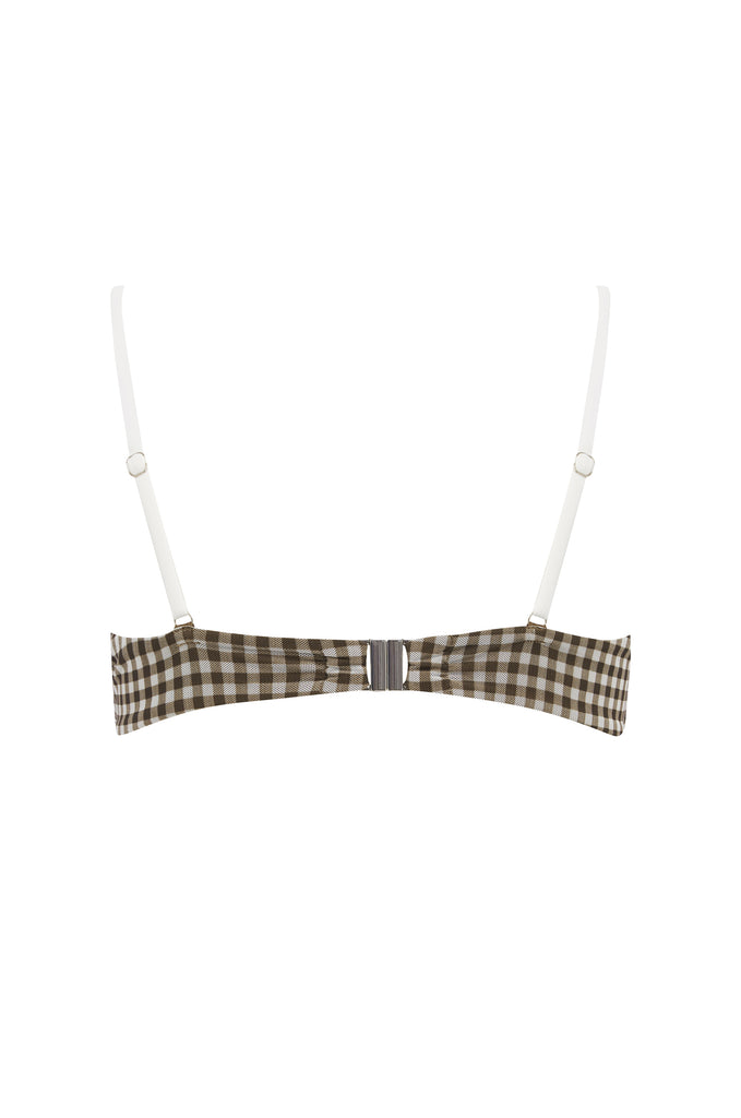 Jeanie Bikini Top | Brown Gingham