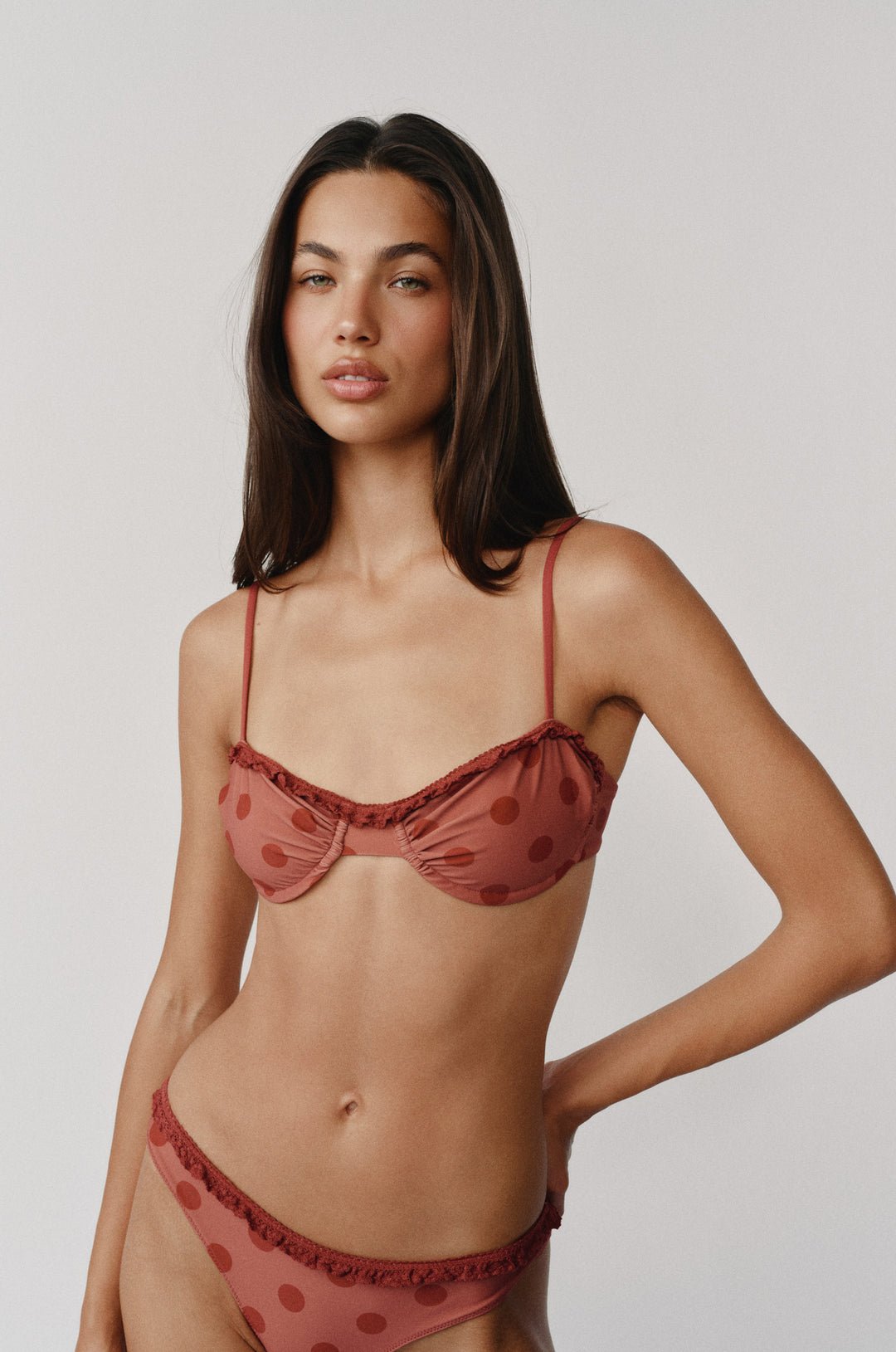 Jeanie Bikini Top | Red Big Dot