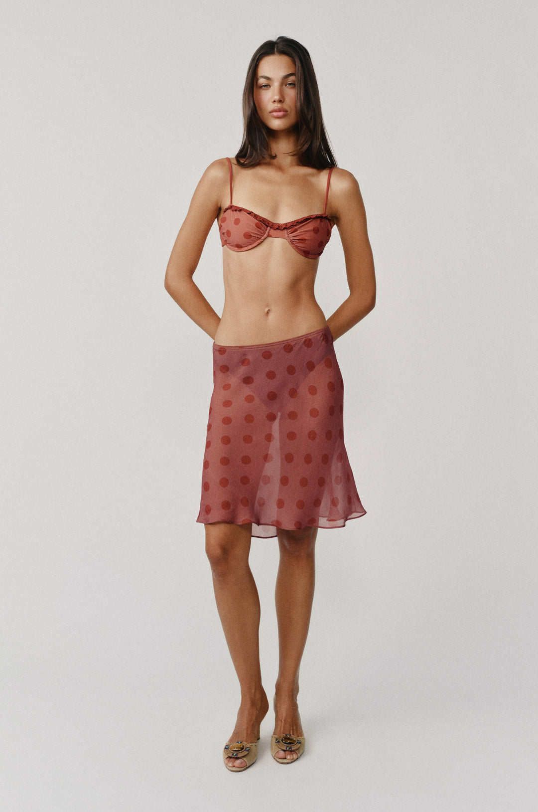 Jeanie Bikini Top | Red Big Dot