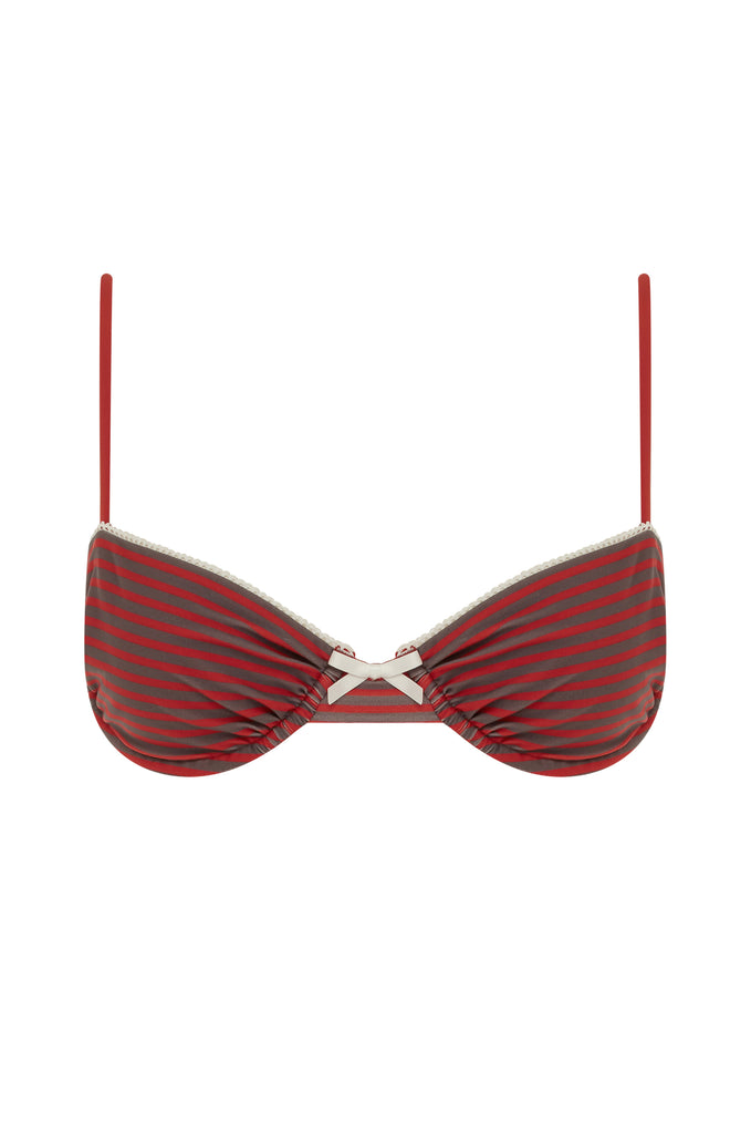 Jeanie Bikini Top | Red Stripe