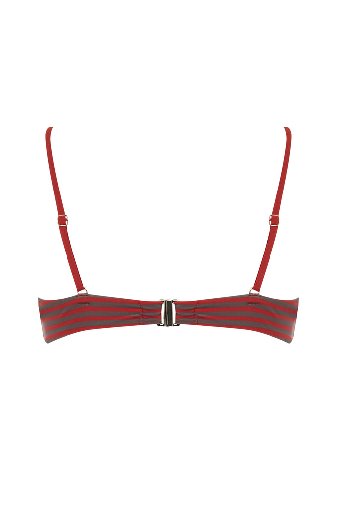Jeanie Bikini Top | Red Stripe