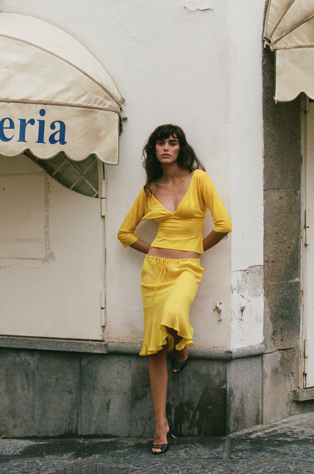 Lana Top | Golden Yellow front view