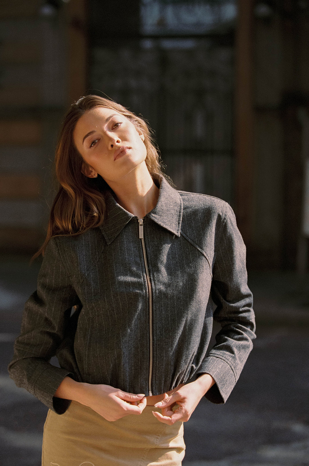 Logan Jacket | Pinstripe