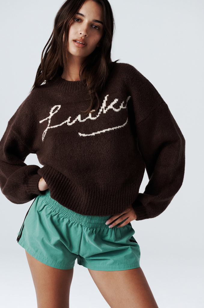 Lucky Days Sweater | Brown/Cream