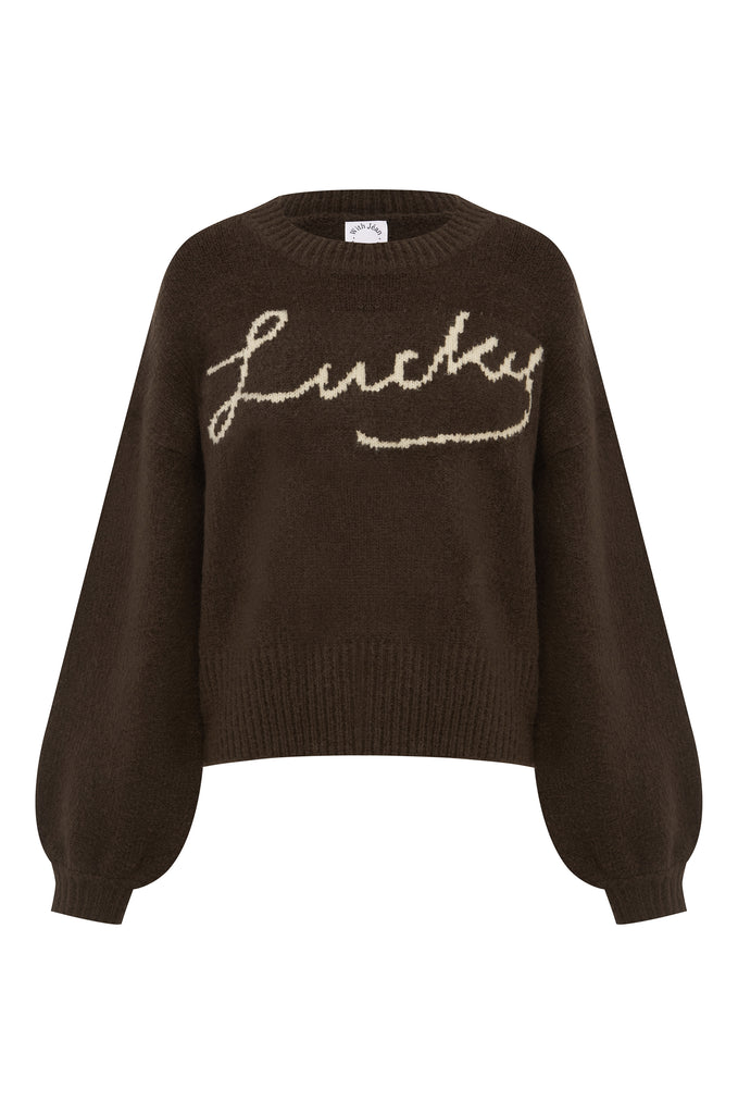 Lucky Days Sweater | Brown/Cream