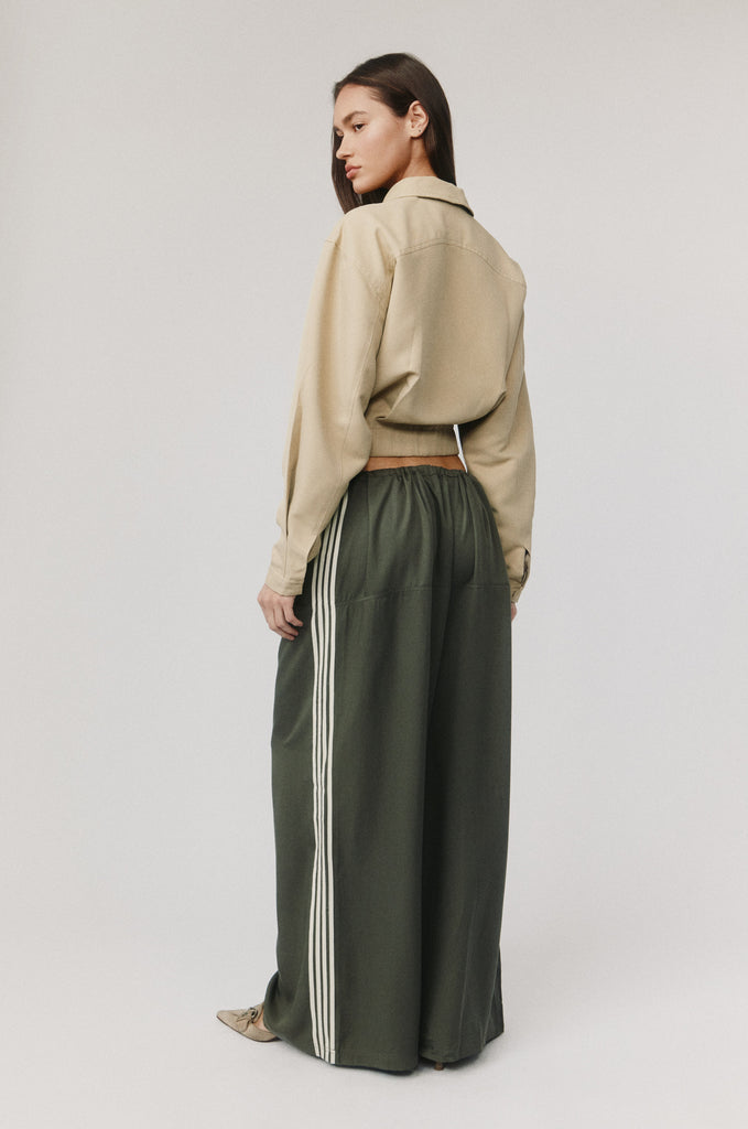 Norah Pants | Khaki Stripe