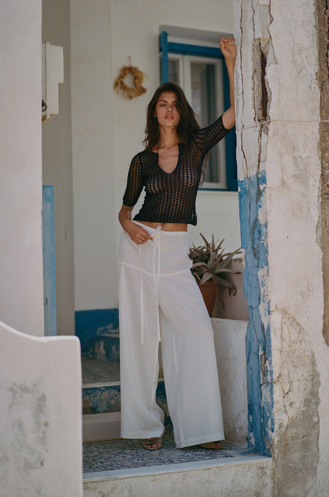 Norah Pants | White front view