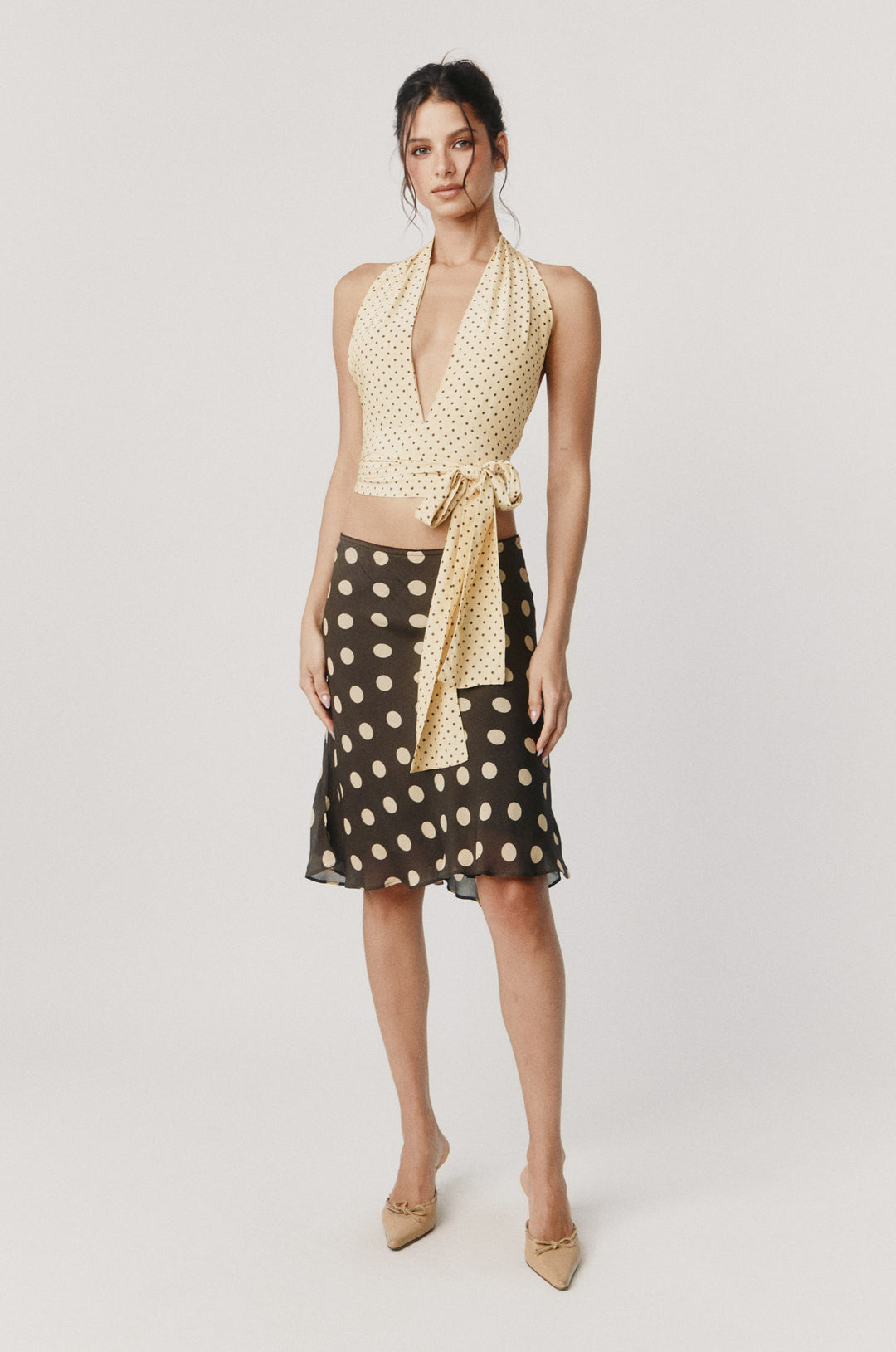 Rendezvous Top | Yellow Polka Dot