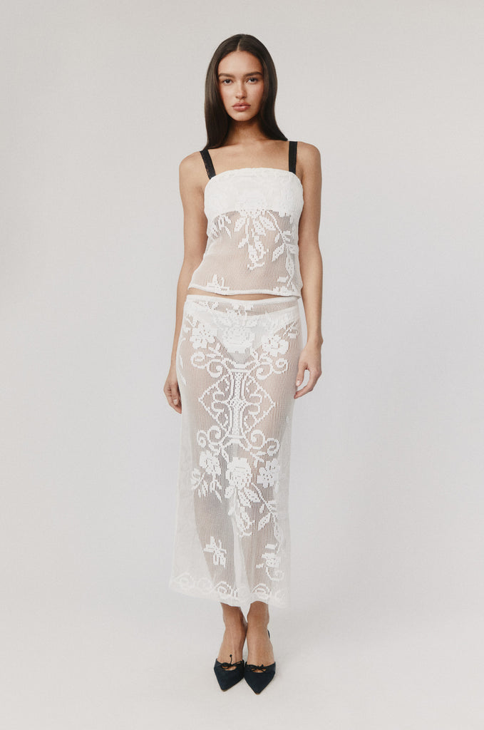 Saint Midi Skirt | White