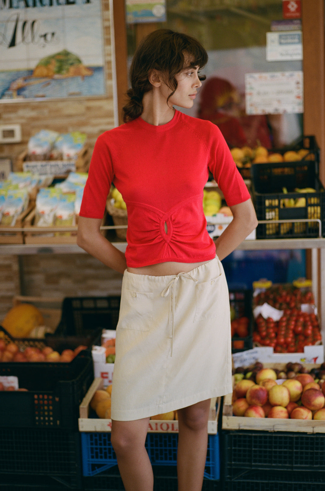 Thea Skirt | Beige alternate product view