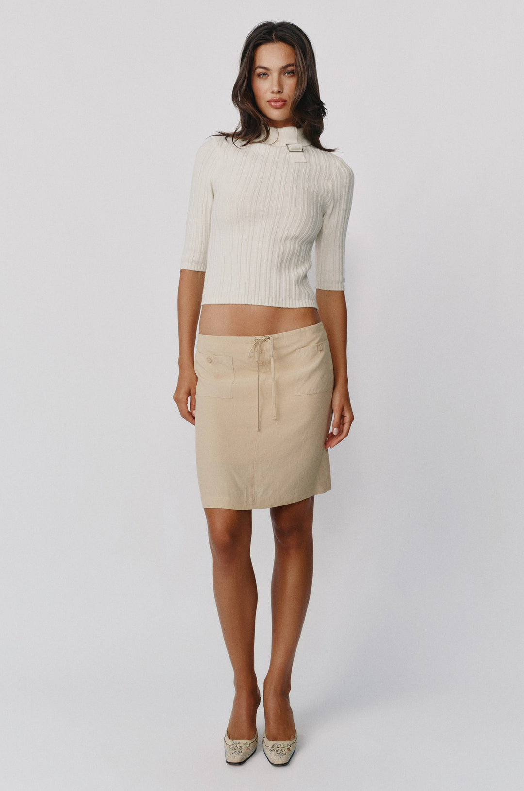 Thea Skirt | Beige alternate product view