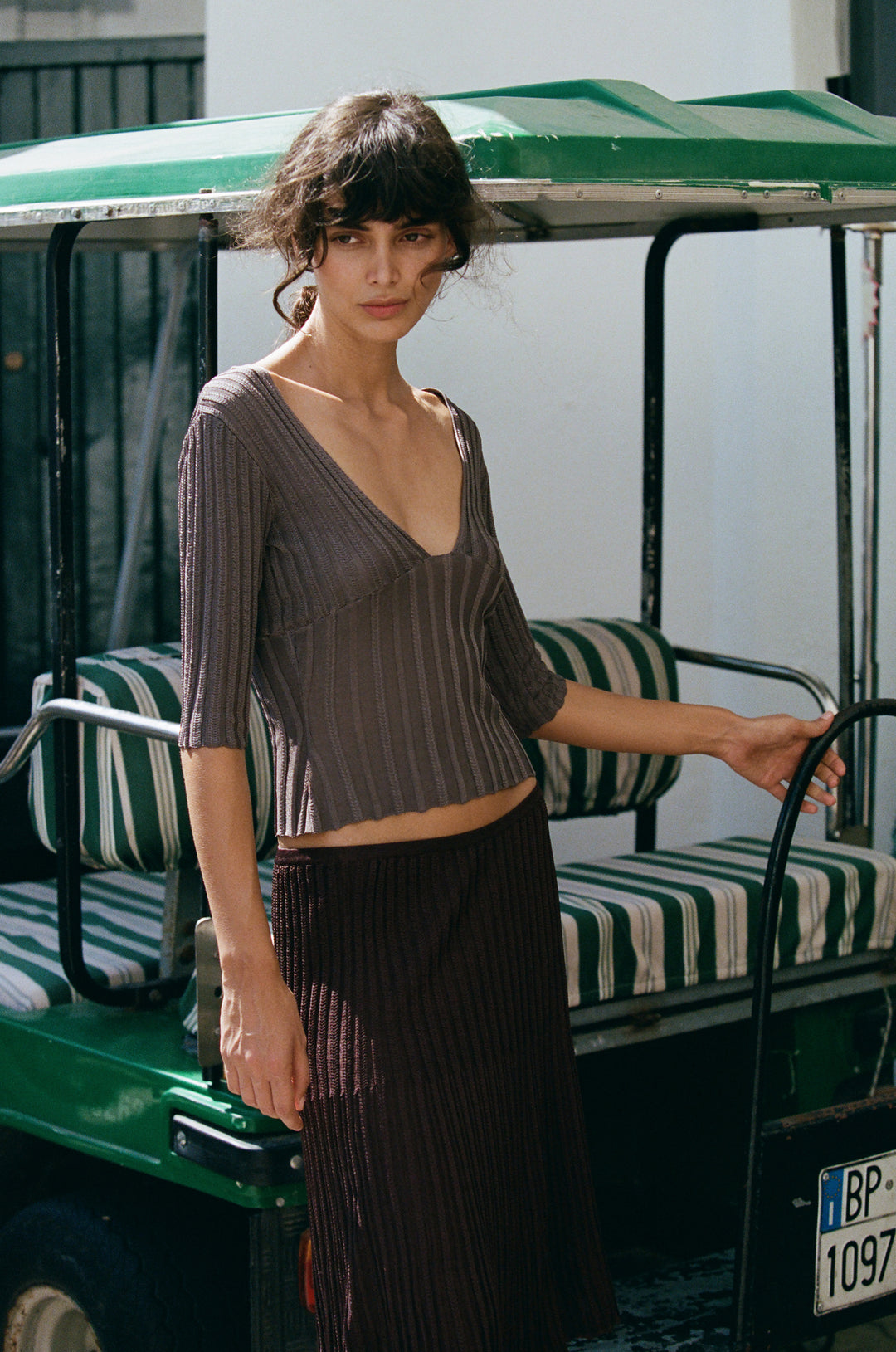 Veda Top | Smoke front view